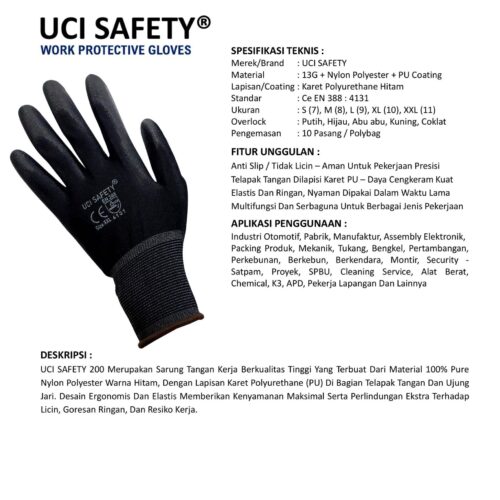 Sarung Tangan Palmfit PU Uci Safety Terbaik di Malang Jawa Timur