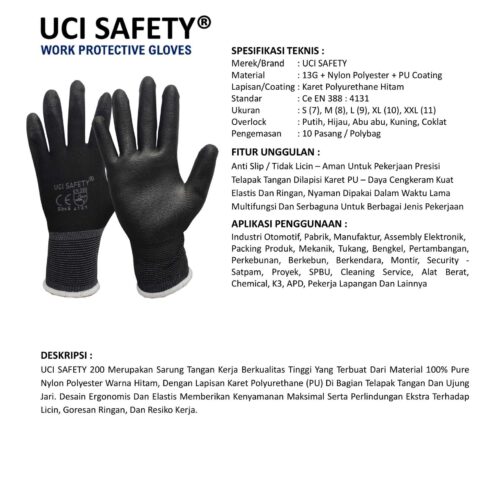 Distributor Sarung Tangan Safety Kerja Uci Safety Murah di Bogor Jawa Barat