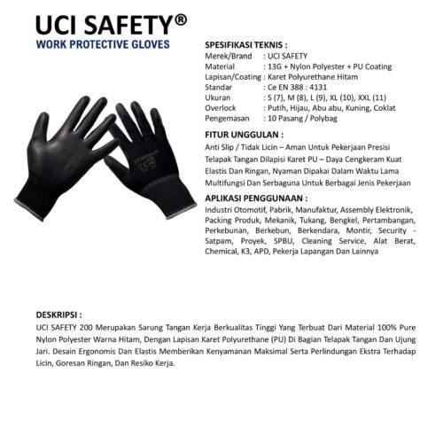 Toko Sarung Tangan Hitam Uci Safety Berkualitas Pekanbaru Riau