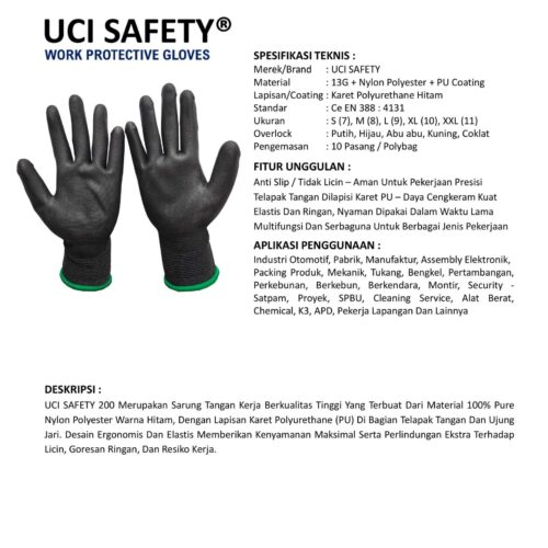 Jual Sarung Tangan Montir Uci Safety Harga Terjangkau Balikpapan Kalimantan Timur