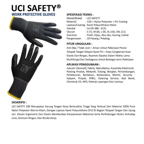Jual Sarung Tangan Palmfit PU Uci Safety Harga Terjangkau Cirebon Jawa Barat