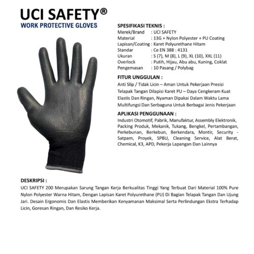 Sarung Tangan Karet Uci Safety Cocok untuk Bengkel & Mekanik Yogyakarta
