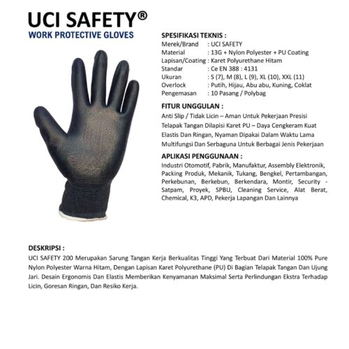 Sarung Tangan Industri Uci Safety untuk Proyek & Industri di Denpasar Bali