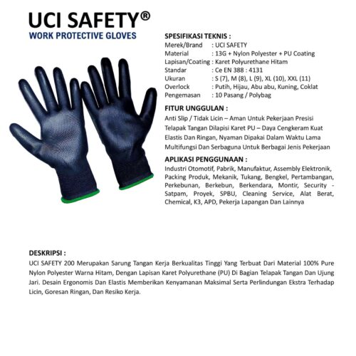 Sarung Tangan Safety Kerja Uci Safety Terbaik di Yogyakarta