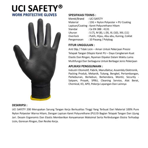 Sarung Tangan Coating Uci Safety Terbaik di Yogyakarta
