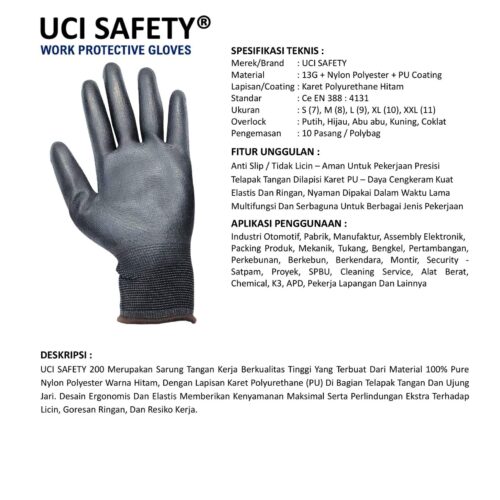 Distributor Sarung Tangan Proyek Uci Safety Murah di Surabaya Jawa Timur
