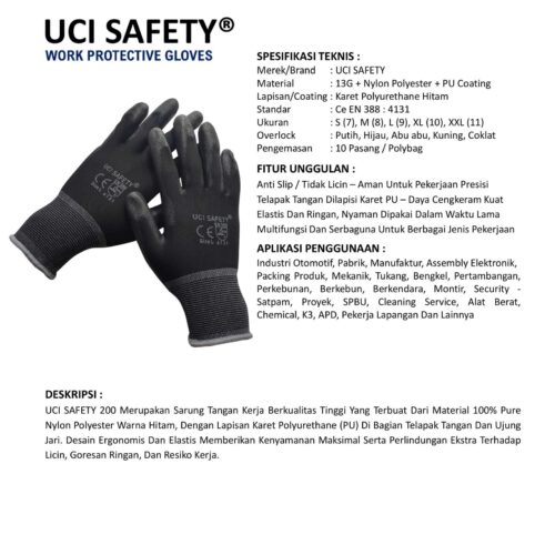 Sarung Tangan Montir Uci Safety untuk Proyek & Industri di Ambon Maluku