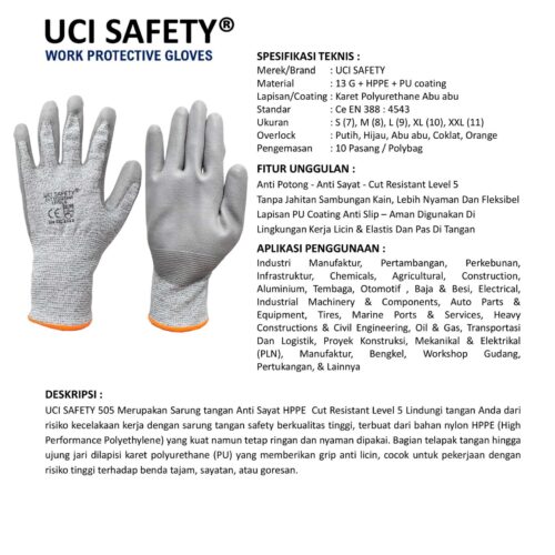 Pertambangan Telapak Tangan dilengkapi Ukuran L