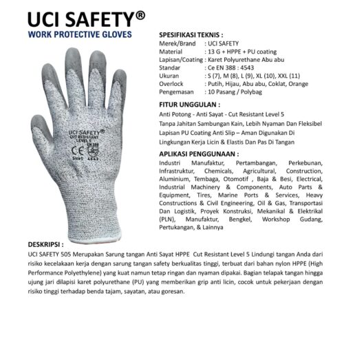 Anti Sayat Pertambangan Safety Gloves terbaik