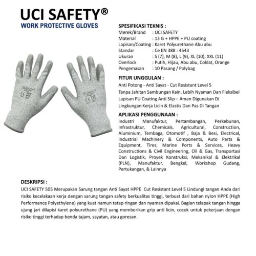 Tebal Safety Gloves untuk Anti Slip