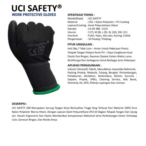 Jual Sarung Tangan Mekanik Uci Safety Harga Terjangkau Bogor Jawa Barat