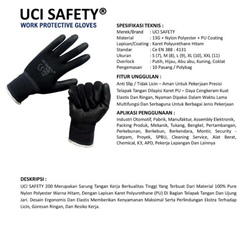 Sarung Tangan Safety Kerja Uci Safety Terbaik di Bandung Jawa Barat
