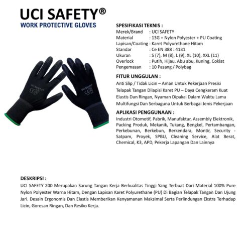 Distributor Sarung Tangan Industri Uci Safety Murah di Tangerang Banten