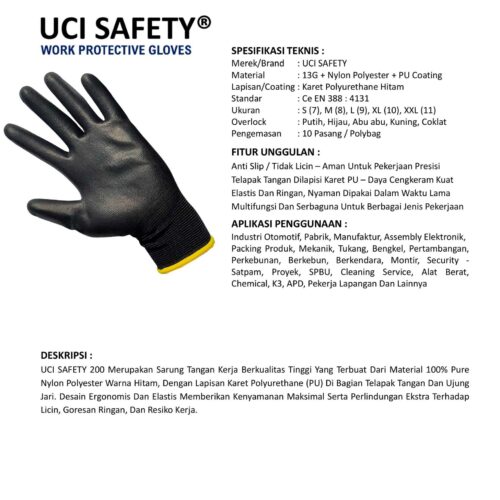 Distributor Sarung Tangan Karet Uci Safety Murah di Semarang Jawa Tengah