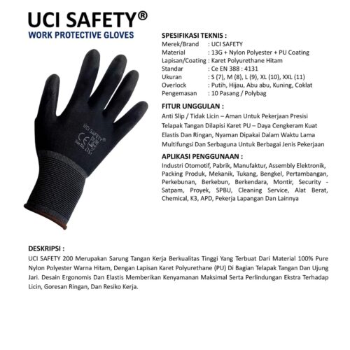 Sarung Tangan Karet Uci Safety untuk Proyek & Industri di Manado Sulawesi Utara