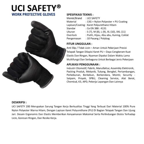 Distributor Sarung Tangan Industri Uci Safety Murah di Bekasi Jawa Barat