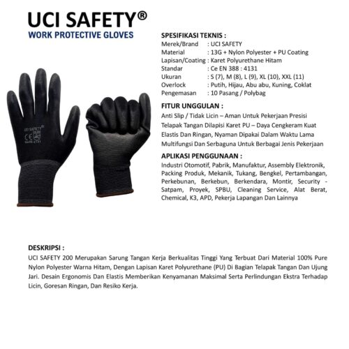 Sarung Tangan Otomotif Uci Safety Cocok untuk Bengkel & Mekanik Yogyakarta