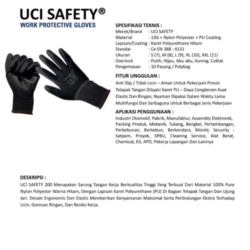 Supplier Sarung Tangan Bengkel Uci Safety Resmi di Banjarmasin Kalimantan Selatan