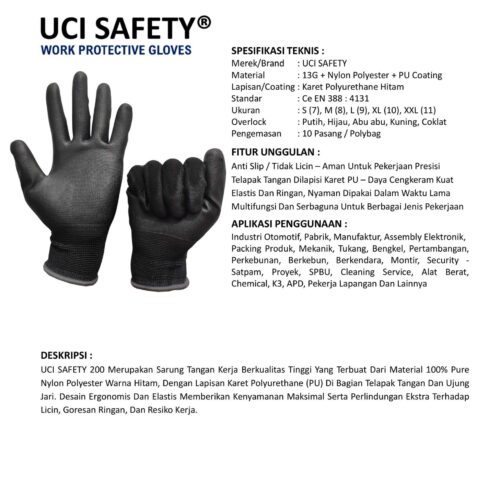 Supplier Sarung Tangan Bengkel Uci Safety Resmi di Cirebon Jawa Barat