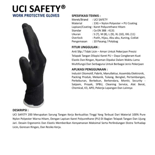Toko Sarung Tangan Coating Uci Safety Berkualitas Manado Sulawesi Utara