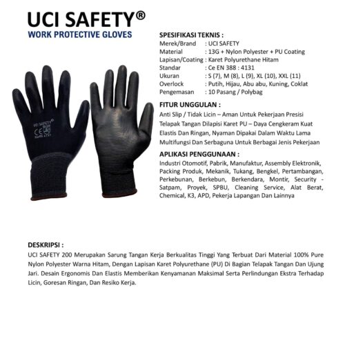 Sarung Tangan Montir Uci Safety Terbaik di Makassar Sulawesi Selatan