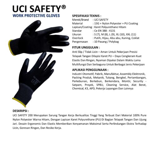 Sarung Tangan Anti Slip Uci Safety Terbaik di Pontianak Kalimantan Barat