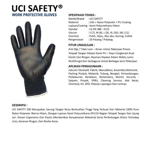 Sarung Tangan Palm Fit Uci Safety Cocok untuk Bengkel & Mekanik Banjarmasin Kalimantan Selatan