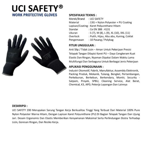Jual Sarung Tangan Montir Uci Safety Harga Terjangkau Bandung Jawa Barat