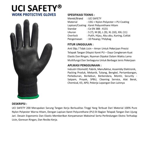 Distributor Sarung Tangan Palmfit PU Uci Safety Murah di Bogor Jawa Barat