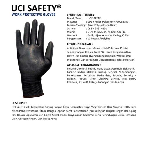 Sarung Tangan Proyek Uci Safety untuk Proyek & Industri di Banjarmasin Kalimantan Selatan