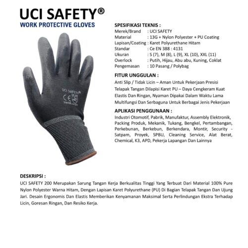 Supplier Sarung Tangan Anti Gores Uci Safety Resmi di Yogyakarta