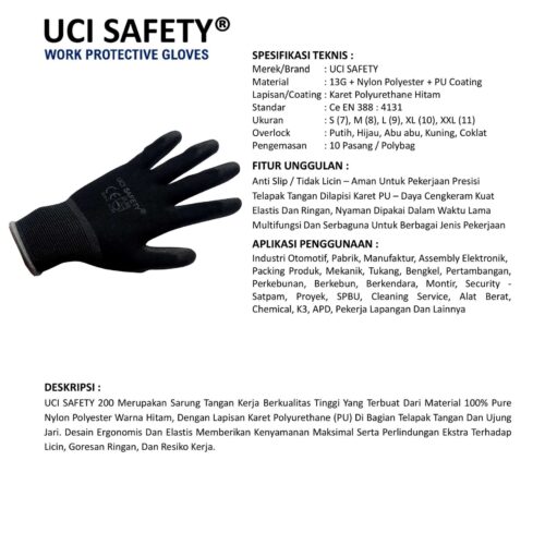 Sarung Tangan Proyek Uci Safety Terbaik di Pekanbaru Riau