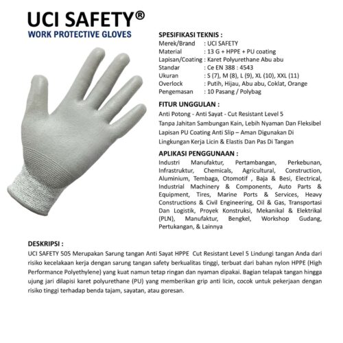 Pengaman Kerja Anti Pisau Potong Pisau warna Safety Kerja