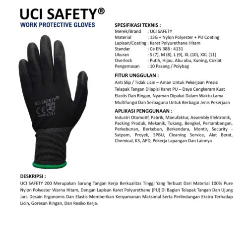 Sarung Tangan Palmfit PU Uci Safety Terbaik di Jayapura Papua