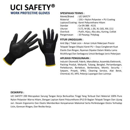 Sarung Tangan Packing Uci Safety Cocok untuk Bengkel & Mekanik Semarang Jawa Tengah