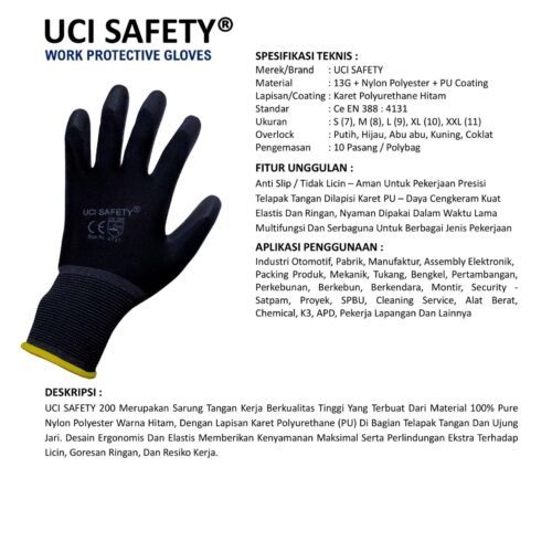Supplier Sarung Tangan Safety Kerja Uci Safety Resmi di Surabaya Jawa Timur