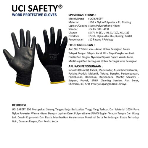 Sarung Tangan Safety Kerja Uci Safety Terbaik di Bekasi Jawa Barat