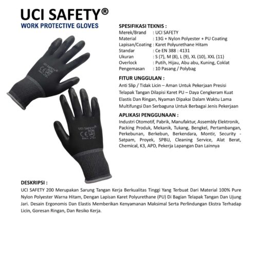 Distributor Sarung Tangan Bengkel Uci Safety Murah di Manado Sulawesi Utara