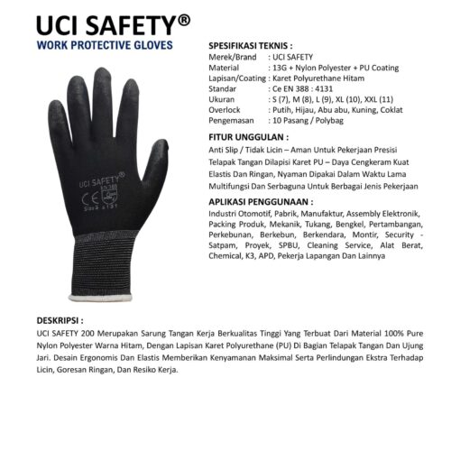 Supplier Sarung Tangan Karet Uci Safety Resmi di Makassar Sulawesi Selatan