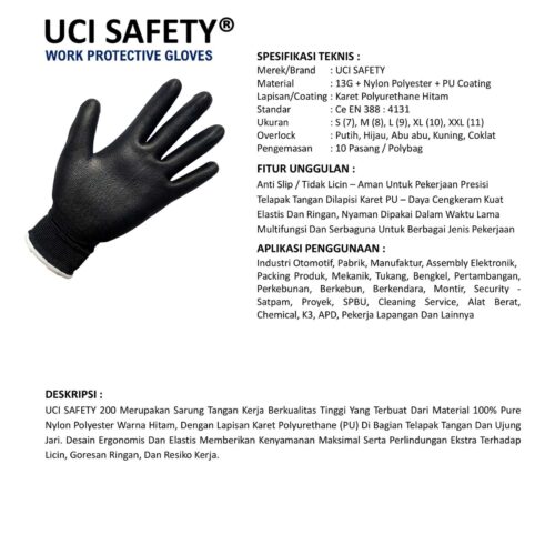 Sarung Tangan Packing Uci Safety untuk Proyek & Industri di Manado Sulawesi Utara
