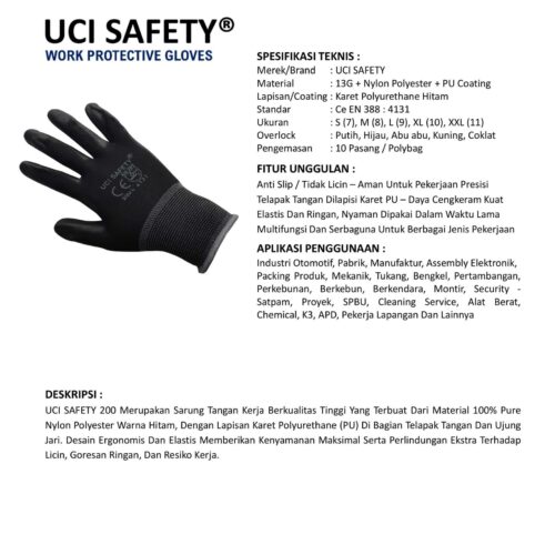 Sarung Tangan Coating Uci Safety Terbaik di Batam Kepulauan Riau