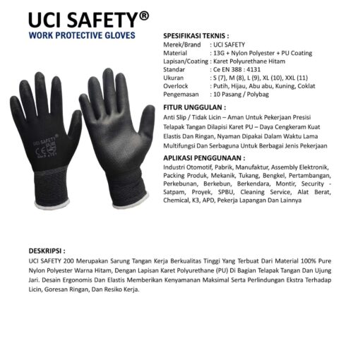 Sarung Tangan Bengkel Uci Safety untuk Proyek & Industri di Medan Sumatera Utara