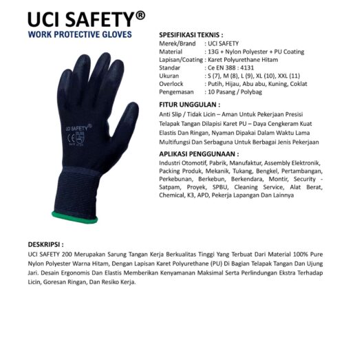 Distributor Sarung Tangan Anti Gores Uci Safety Murah di Surabaya Jawa Timur