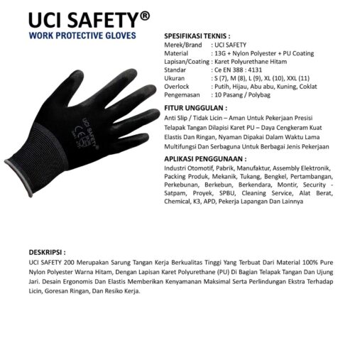 Supplier Sarung Tangan Palmfit PU Uci Safety Resmi di Yogyakarta
