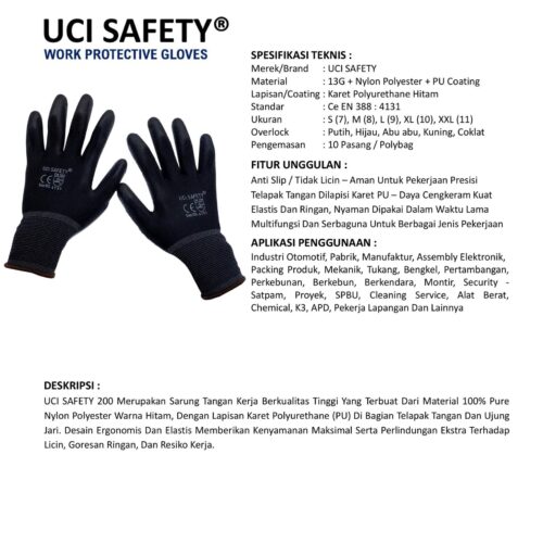 Supplier Sarung Tangan Packing Uci Safety Resmi di Manado Sulawesi Utara
