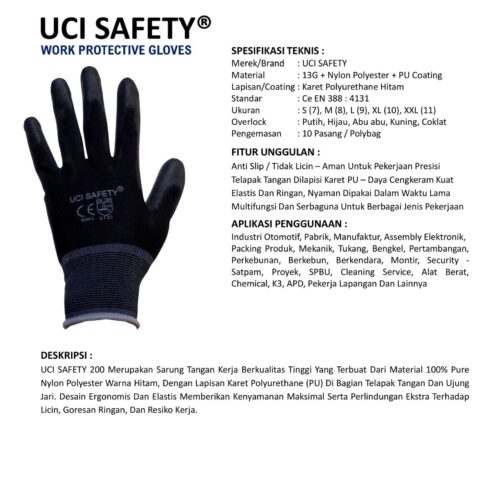 Sarung Tangan Otomotif Uci Safety untuk Proyek & Industri di Yogyakarta