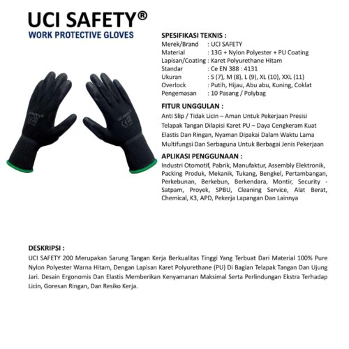 Distributor Sarung Tangan Proyek Uci Safety Murah di Palembang Sumatera Selatan