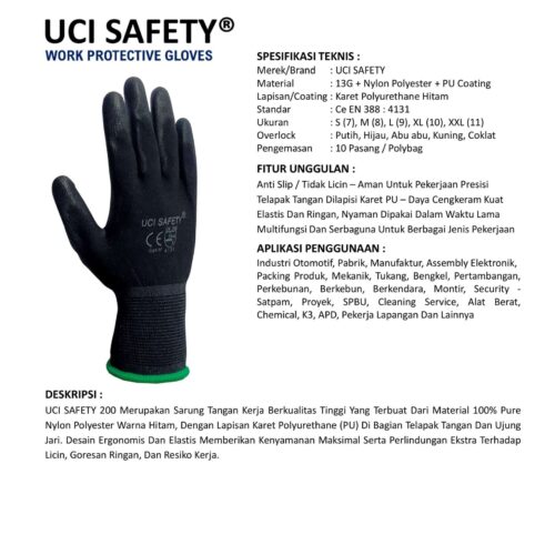 Jual Sarung Tangan PU Uci Safety Harga Terjangkau Semarang Jawa Tengah