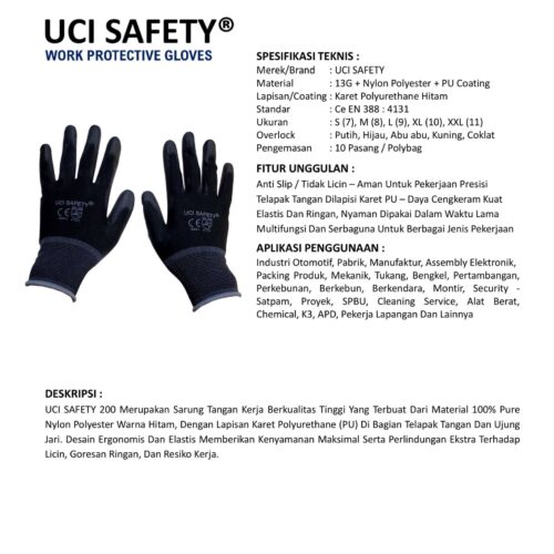 Supplier Sarung Tangan Bengkel Uci Safety Resmi di Malang Jawa Timur