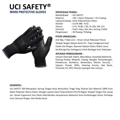 Sarung Tangan Coating Uci Safety Terbaik di Kupang NTT
